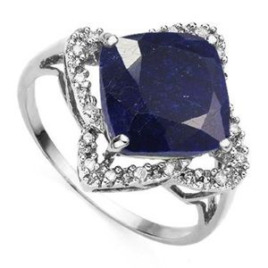 10k White Gold with Sapphire and diamonds